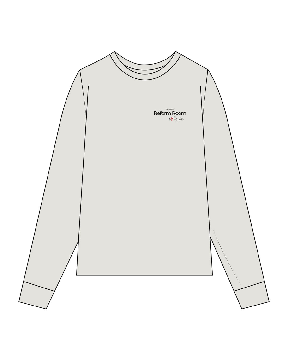 The Womens Heavyweight Long Sleeve - Washed Bone - Breindy Active - Left Chest - Printed - Full Color