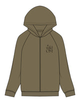 The Recycled Unisex Zip Hoodie - Army - The Wild OM - Left Chest Stacked - Embroidered - Black