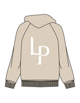 The Mens Hoodie - Washed Taupe - Lume Pilates - Left Chest & Center Back "LP" - Printed - White