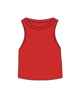 The Micro Rib Racer Crop - Red - TML - Center Chest - Embroidered - Tone on Tone