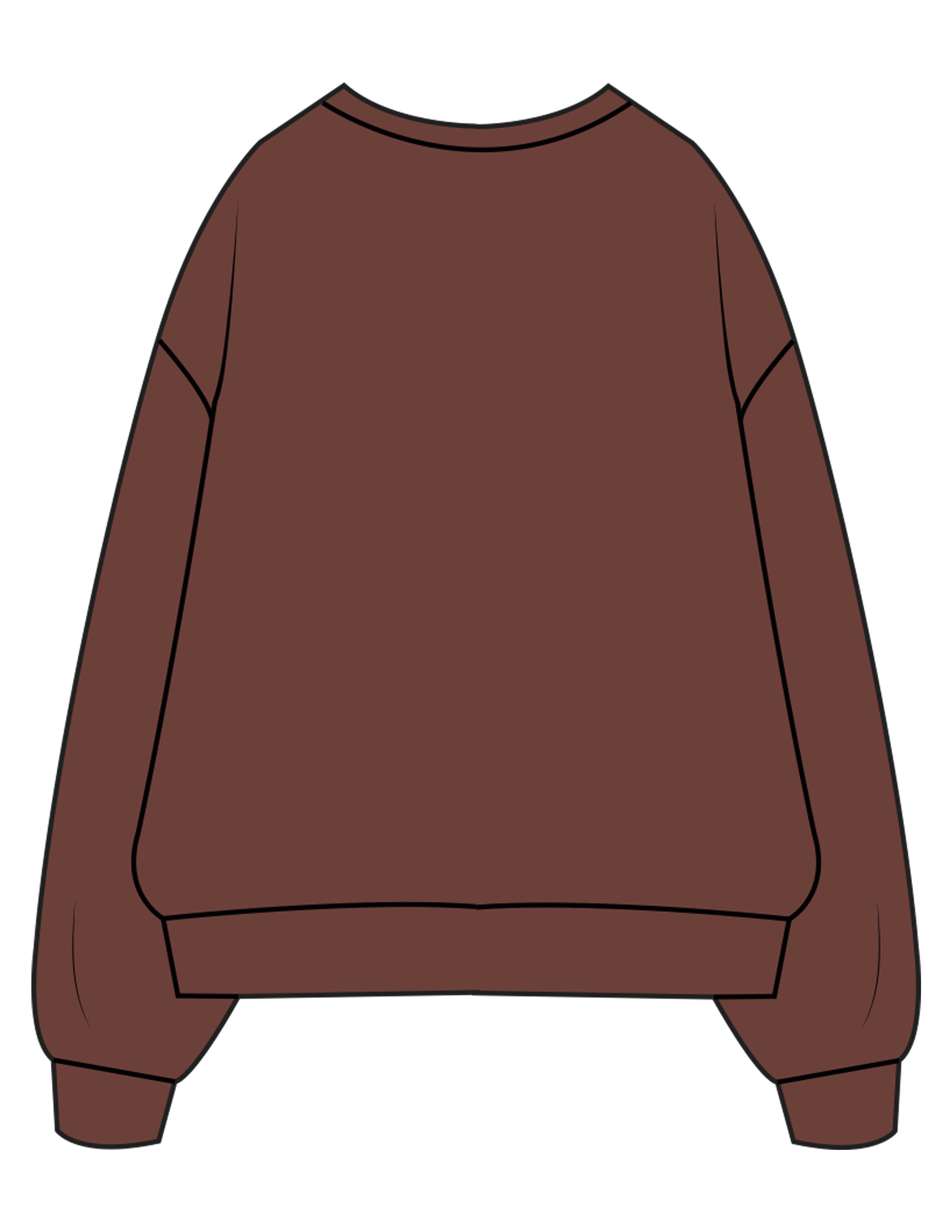 The Mens Crewneck - Chestnut - Melt Hot Pilates - Left Chest "MELT" - Embroidered - Dark Brown