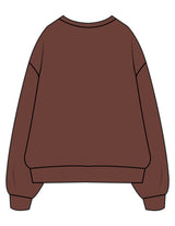 The Mens Crewneck - Chestnut - Melt Hot Pilates - Left Chest "MELT" - Embroidered - Dark Brown
