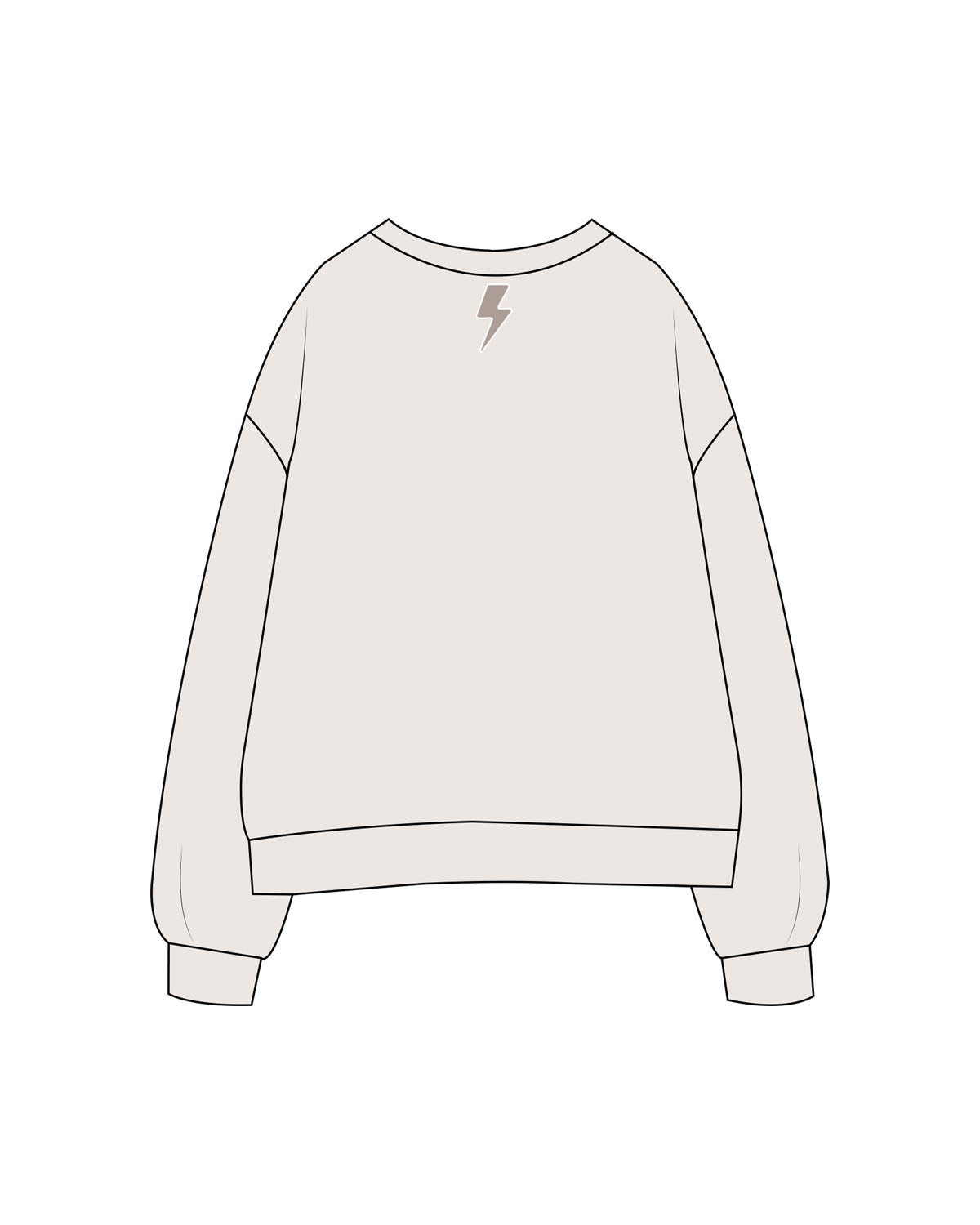 The Womens Crewneck - Bone - Pulse Lagree Fitness - Center Chest Arch & Back Center Neck - Printed - Full Color