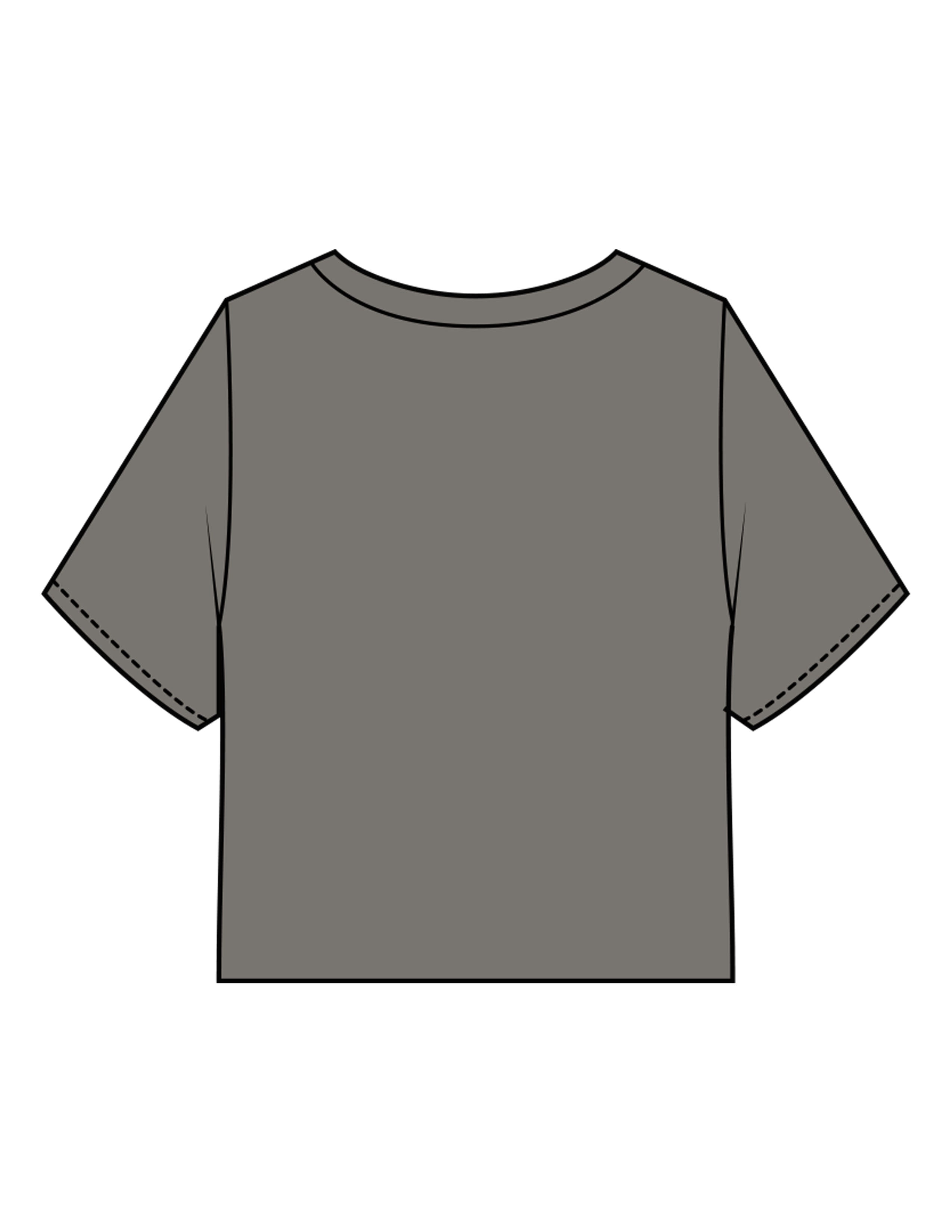The Heavyweight Crop Tee - Washed Gray - Sweat Well - Center Chest - Printed - Off White