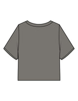 The Heavyweight Crop Tee - Washed Gray - Sweat Well - Center Chest - Printed - Off White
