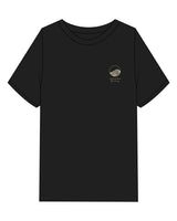 The Mens Heavyweight Tee - Black - Sahara Brokerage - Left Chest - Stacked - Embroidered - Tan