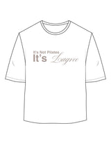 The Oversized Crop Tee - White - Lagree Fit Expo It's Lagree - Center Chest Stacked - Printed - Bone
