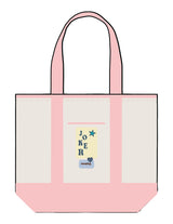 The Contrast Tote Bag - Natural / Light Pink - Barnes. The Label - Center Body Joker - Printed - Full Color