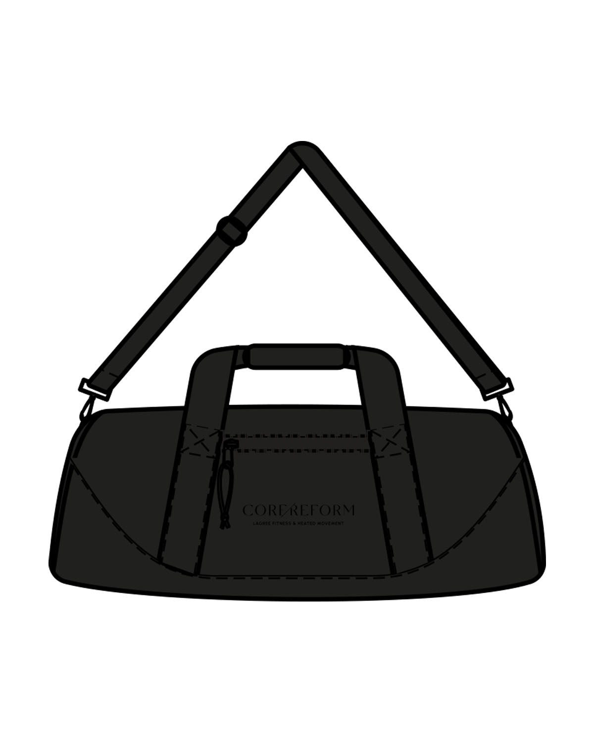 The Zipper Tote Bag - Black - CORE REFORM - Center Body "stacked" - Printed - Black