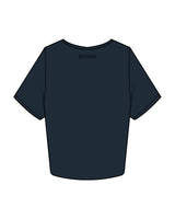 The Crop Tee - Navy - Bond Fitness - Center Chest Round & Back Neckline - Printed - Tone on Tone