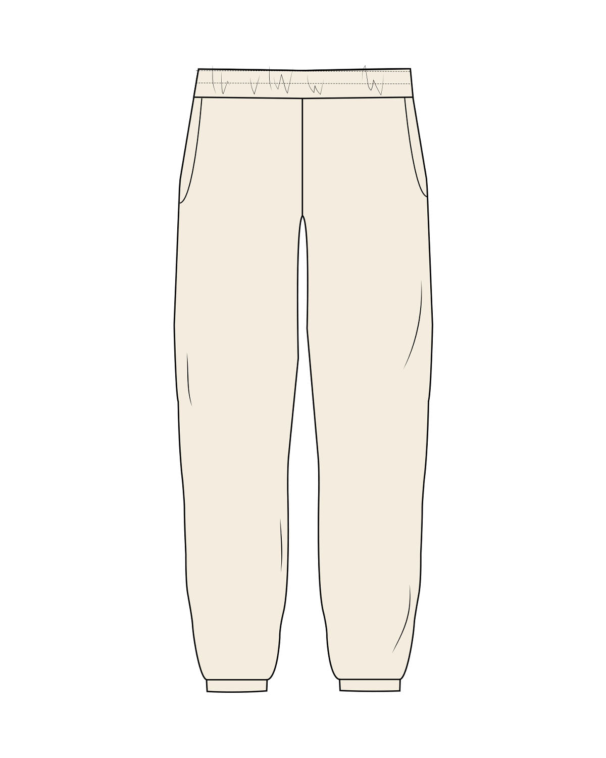 The Womens Sweatpants - Butter - Pilates Plus PB - Right Leg Stacked - Printed - Puff - White