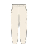 The Womens Sweatpants - Butter - Pilates Plus PB - Right Leg Stacked - Printed - Puff - White