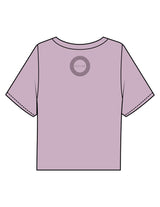 The Boxy Crop Tee - Lavender - HiLo - Chest Stacked "VERSA" & Back Neckline Round - Printed - Tone on Tone
