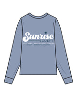The Unisex Midweight Long Sleeve - Denim Blue - Sunrise Sculpt - Left Chest & Back Stacked - Printed - Full Color