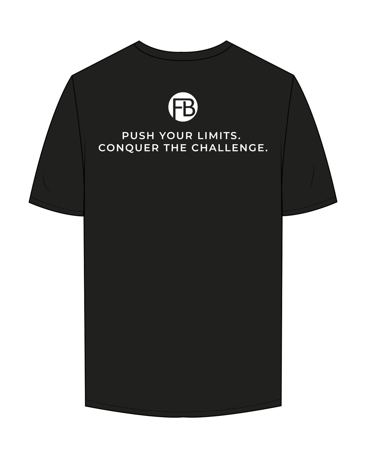 The Mens Tee - Black - Krista - Center Chest Stacked & Center Back Stacked Logo - Printed - Full Color