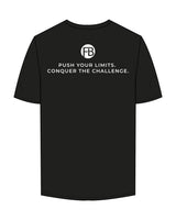 The Mens Tee - Black - Krista - Center Chest Stacked & Center Back Stacked Logo - Printed - Full Color