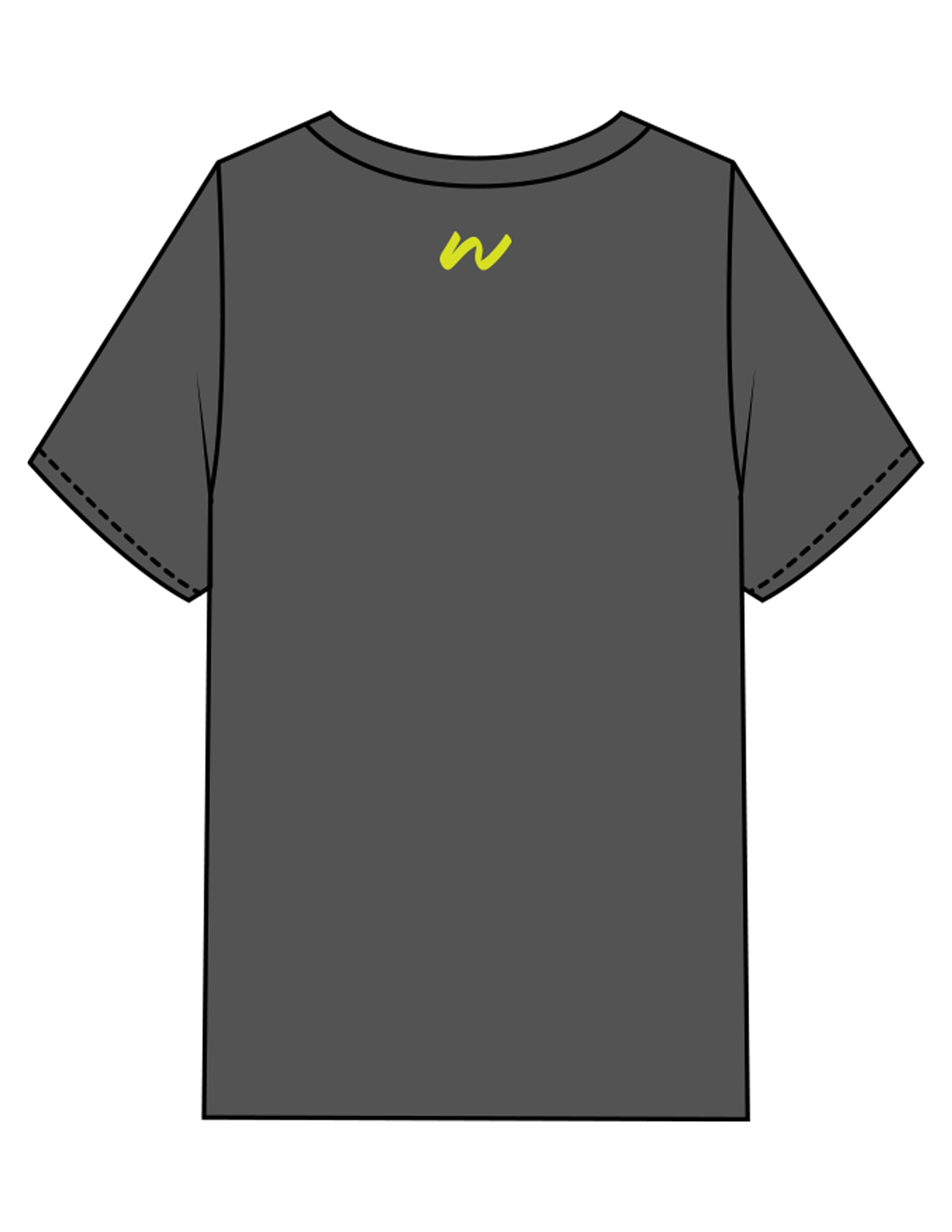 The Womens Heavyweight Tee - Coal Stone - Whit At Home - Center Chest & Back Neckline - Printed - Lime