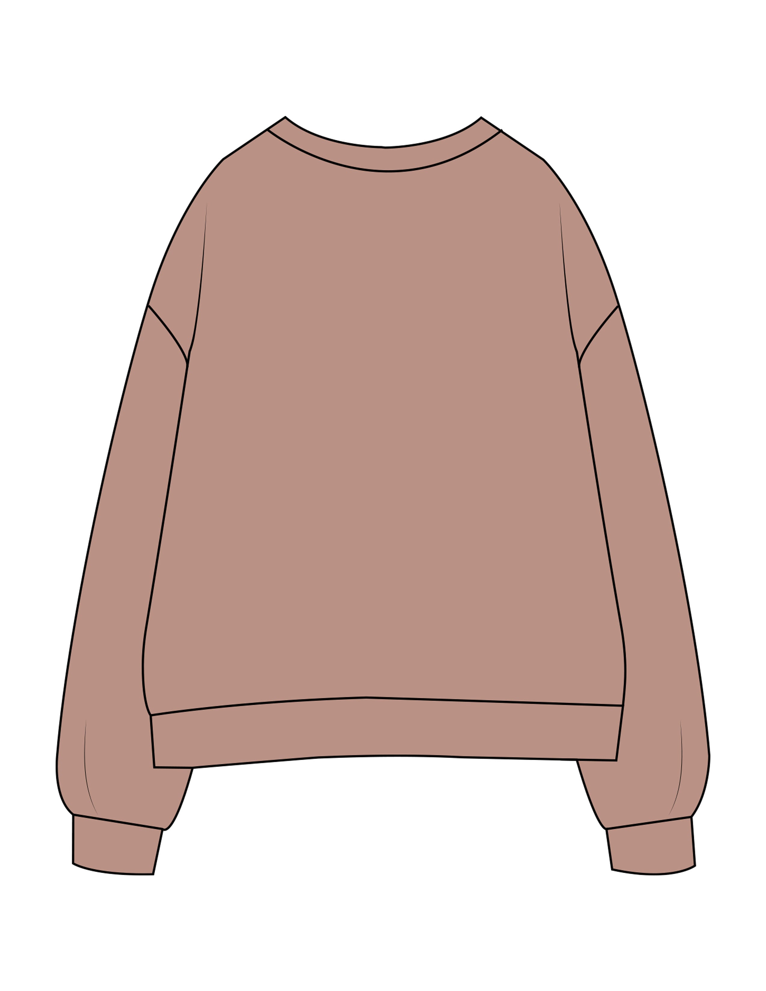 The Womens Crewneck - Clay - Rebel Ride - Center Chest - Printed - Black