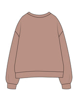 The Womens Crewneck - Clay - Rebel Ride - Center Chest - Printed - Black