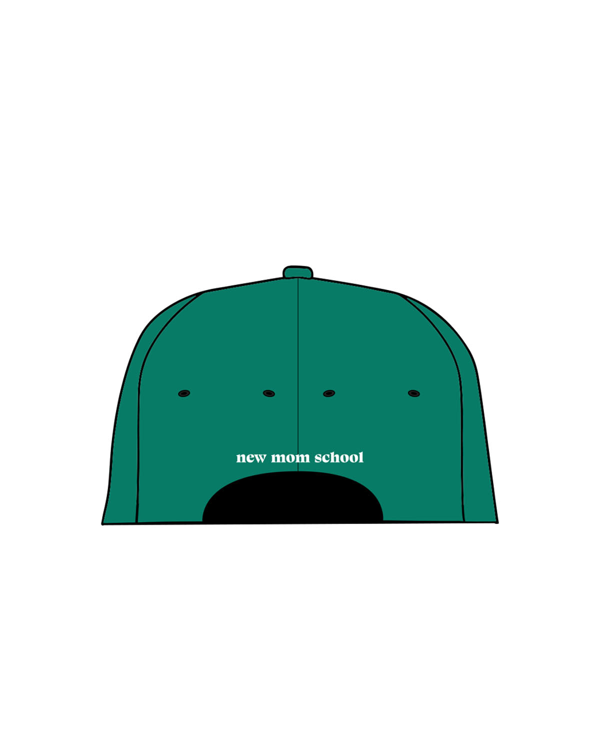 The Dad Hat - Apple - New Mom School - Center Crown & Back Panel - Embroidered - White