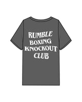 The Mens Heavyweight Tee - Coal Stone - Rumble - Left Chest & Back Stacked - Printed - White