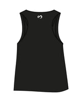 The Crop Tank - Black - Mantra - Center Chest Stacked "ODESA" & Back Center Neckline - Printed - White
