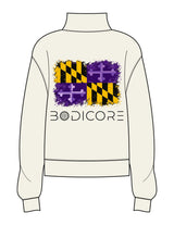 The Womens 1/4 Zip - Off White - Bodicore - Left Chest & Full Back - Printed - Full Color