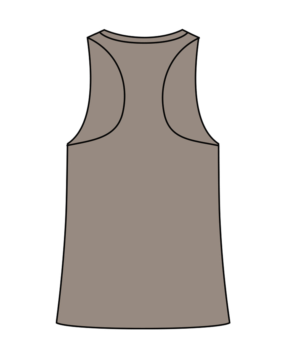 The Womens Full Length Tank - Warm Gray - The Oak Method - Center Chest - Printed - Tone on Tone