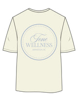 The Womens Oversized Tee - Butter - Tone Wellness Studio - Left Chest & Back Round - Printed - Powder Blue