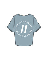 The Crop Tee - Mineral - Fit 5 - Left Chest & Back Round - Printed - White