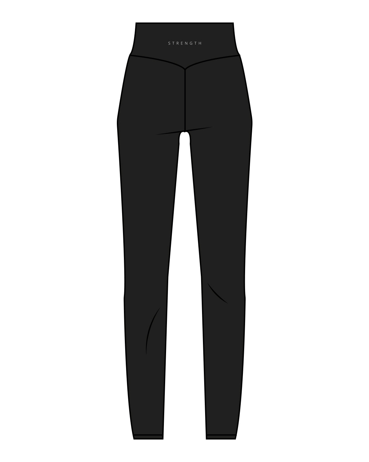 The Basic Legging - Black - Strength Monterey - Center Back - White