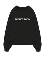 The Mens Crewneck - Black - The Hot Room - Center Chest - Printed - White