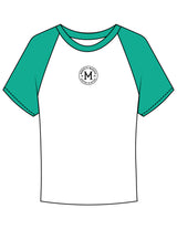 The Micro Rib Baby Tee - White / Apple - Marty's Matcha - Center Chest Round - Printed - Black