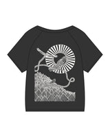 The Kids Heavyweight Tee - Washed Black - FadeFarm - Left Chest & Back Illustration  - Printed - Full Color