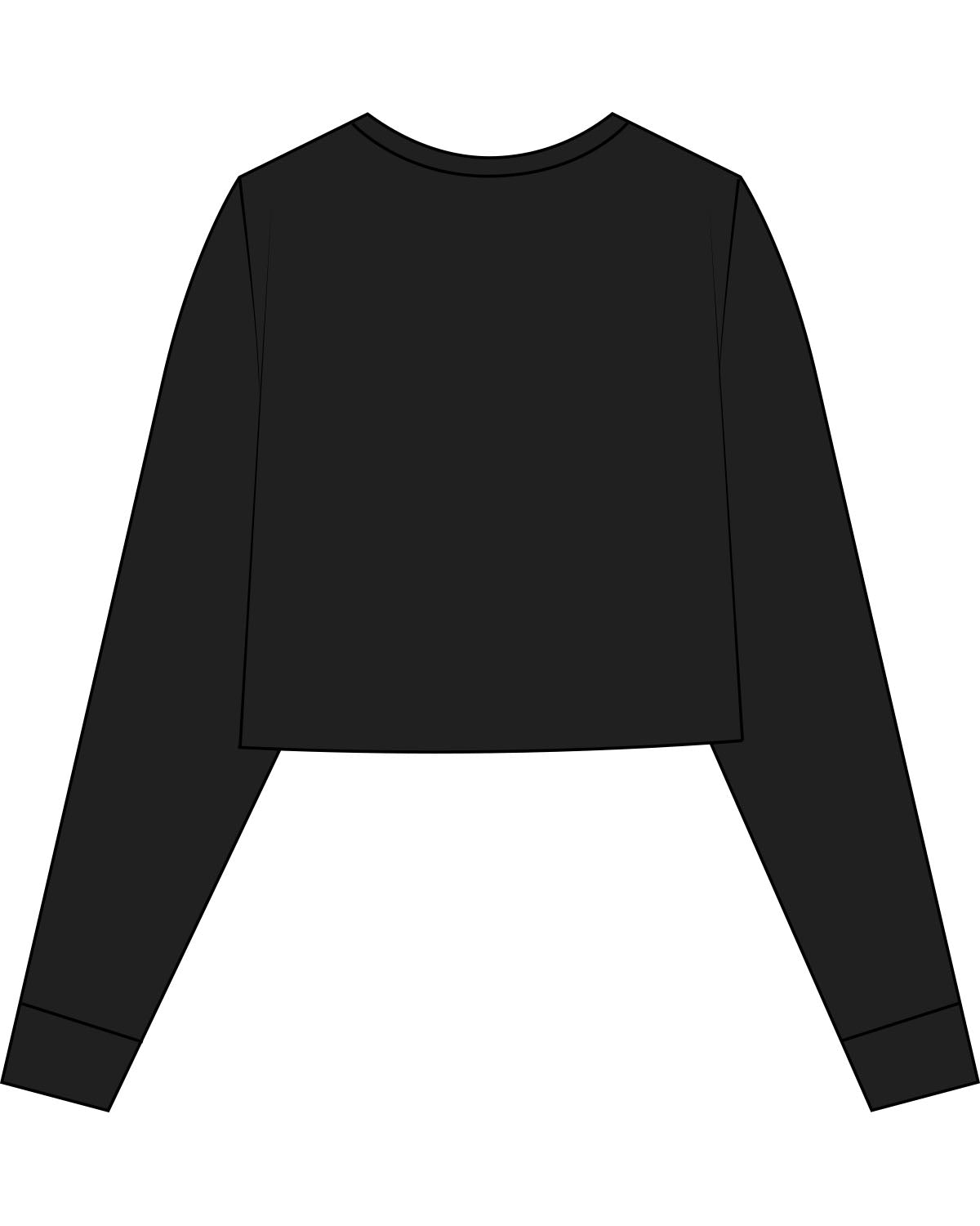 The Crop Long Sleeve - Black - Studio Lagree - Center Chest - Arch - Printed - White