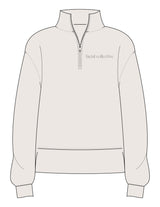 The Mens 1/4 Zip - Bone - Facial Collective - Left Chest - Printed - Gray
