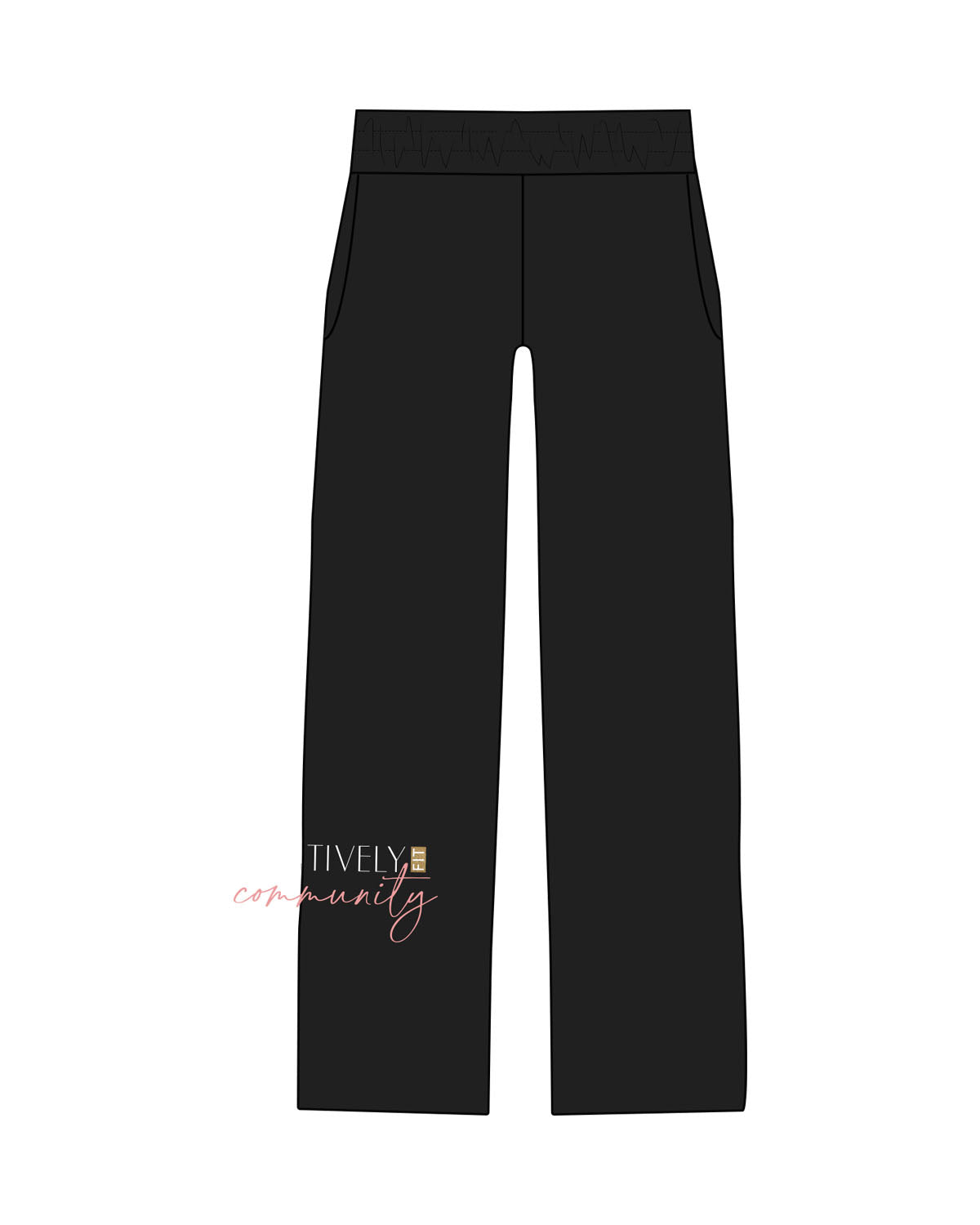 The Straight Leg Sweatpant - Black - Positively Fit - Right Leg - Printed - Full Color