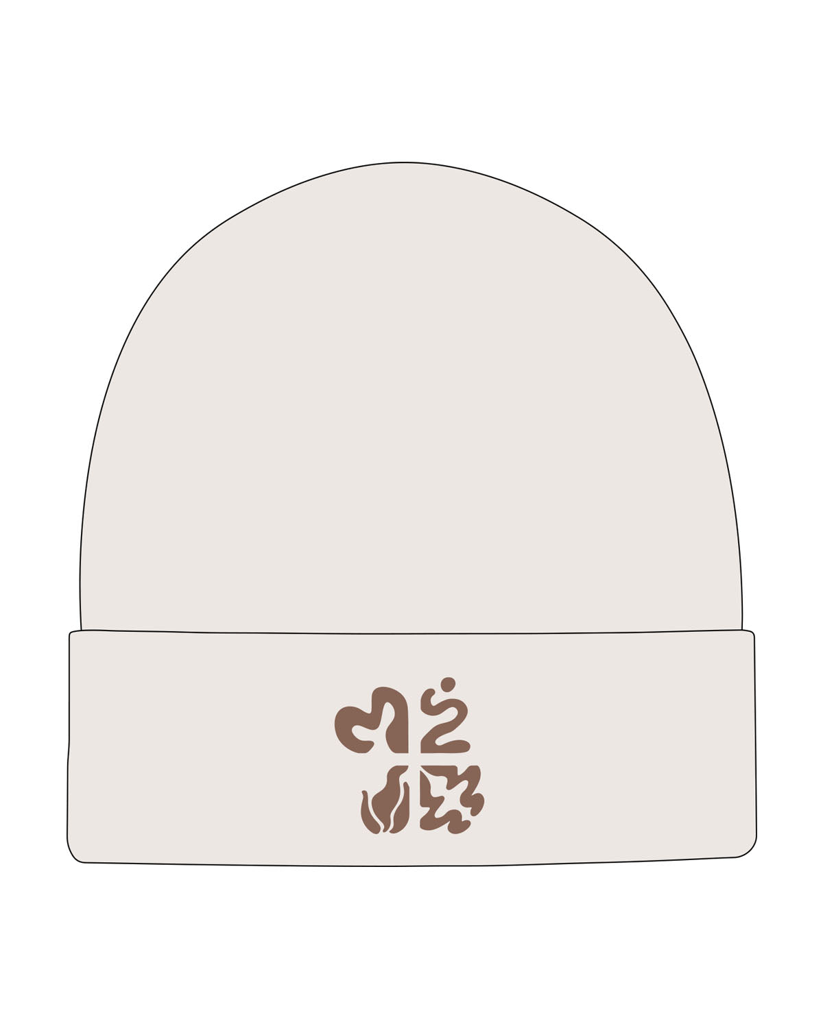 The Beanie - Bone - Plum Creek Church - Center Body - Embroidered - Coffee