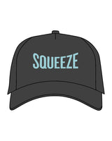 The 5 Panel Trucker Hat - Charcoal - Squeeze Massage - Center Crown - Embroidered - Squeeze Blue