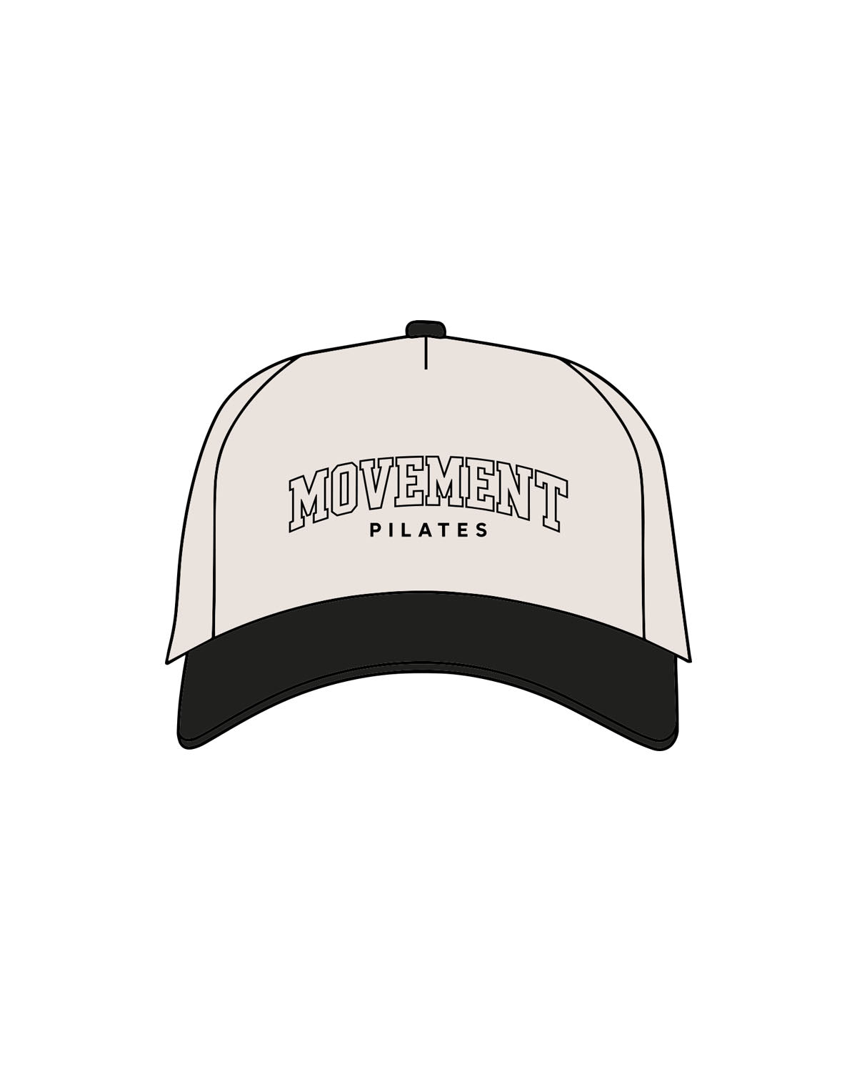 The Canvas Cap - Natural / Black - Movement Pilates Buffalo - Center Crown - Printed - Black