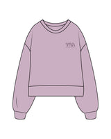 The Womens Heavyweight Crop - Lavender - Viva Pilates - Left Chest Stacked - Printed - Tone on Tone