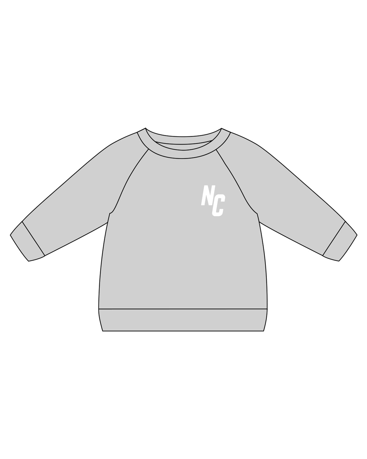 The Kids Crewneck - Heather - North County Fitness - Left Chest & Back Center - White