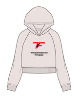 The Womens Crop Hoodie - Bone - Sharonda - Center Chest Stacked - Printed - Full Color