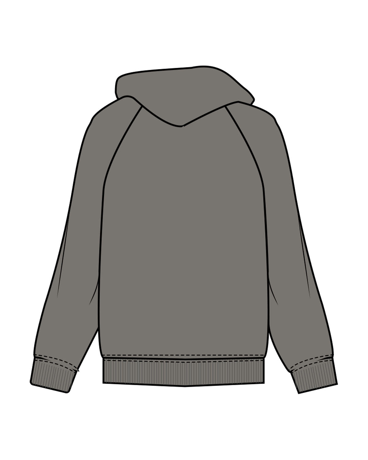 The Mens Hoodie - Washed Gray - Bean Head - Center Chest - Embroidered - Off White
