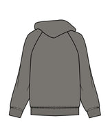 The Mens Hoodie - Washed Gray - Bean Head - Center Chest - Embroidered - Off White