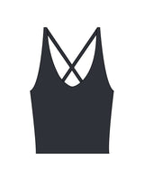 The Sporty Strappy Tank - Grey - Lume Pilates - Back Center - Printed - White