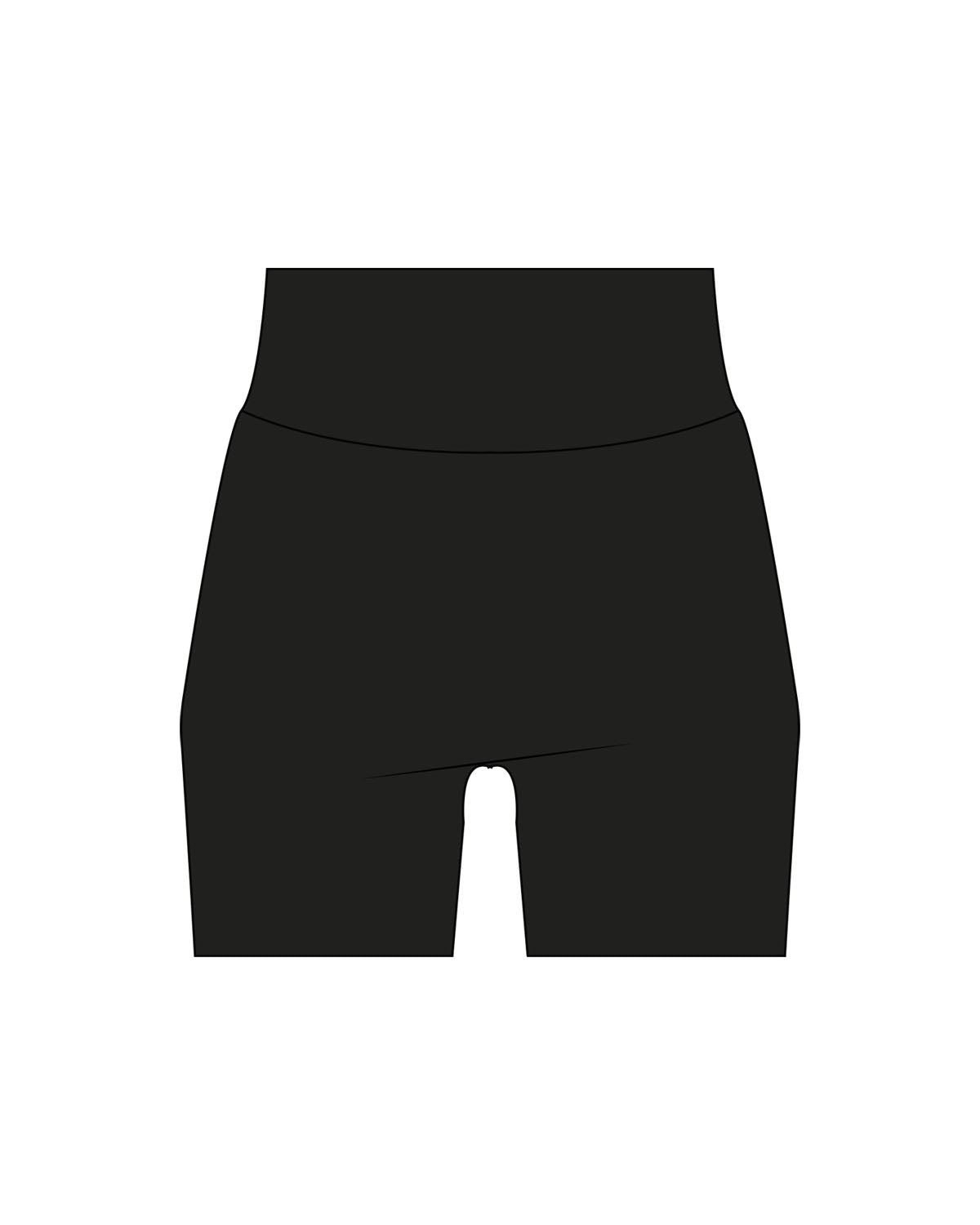 The Basic Short - Black - Bri's - Back Center Waist - Printed - Ful Color