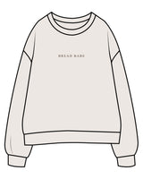 The Womens Crewneck - Bone - The Dough Dealer - Center Chest - Back Center Stack - Printed - Brown