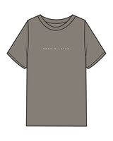 The Womens Heavyweight Tee - Washed Gray - Pose Pilates - Center Chest - Back Round - White Printed