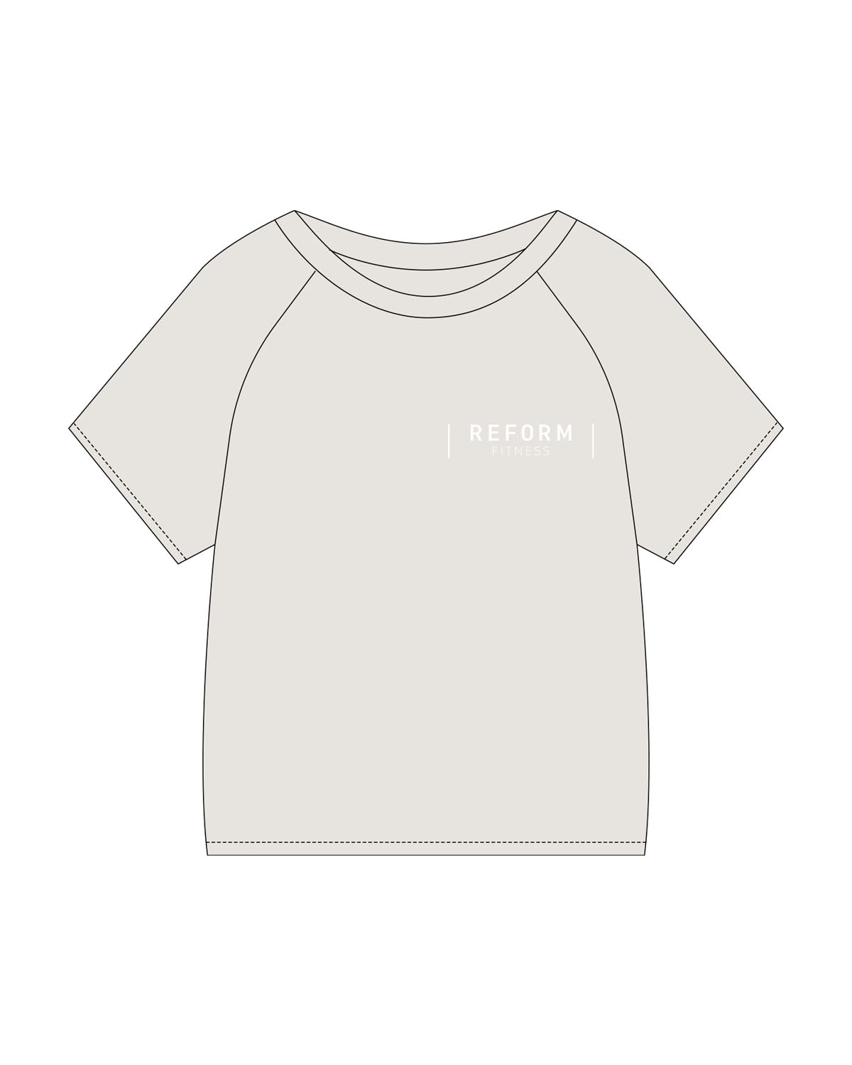 The Kids Heavyweight Tee - Washed Bone - Reform Fitness - Left Chest - Printed - White